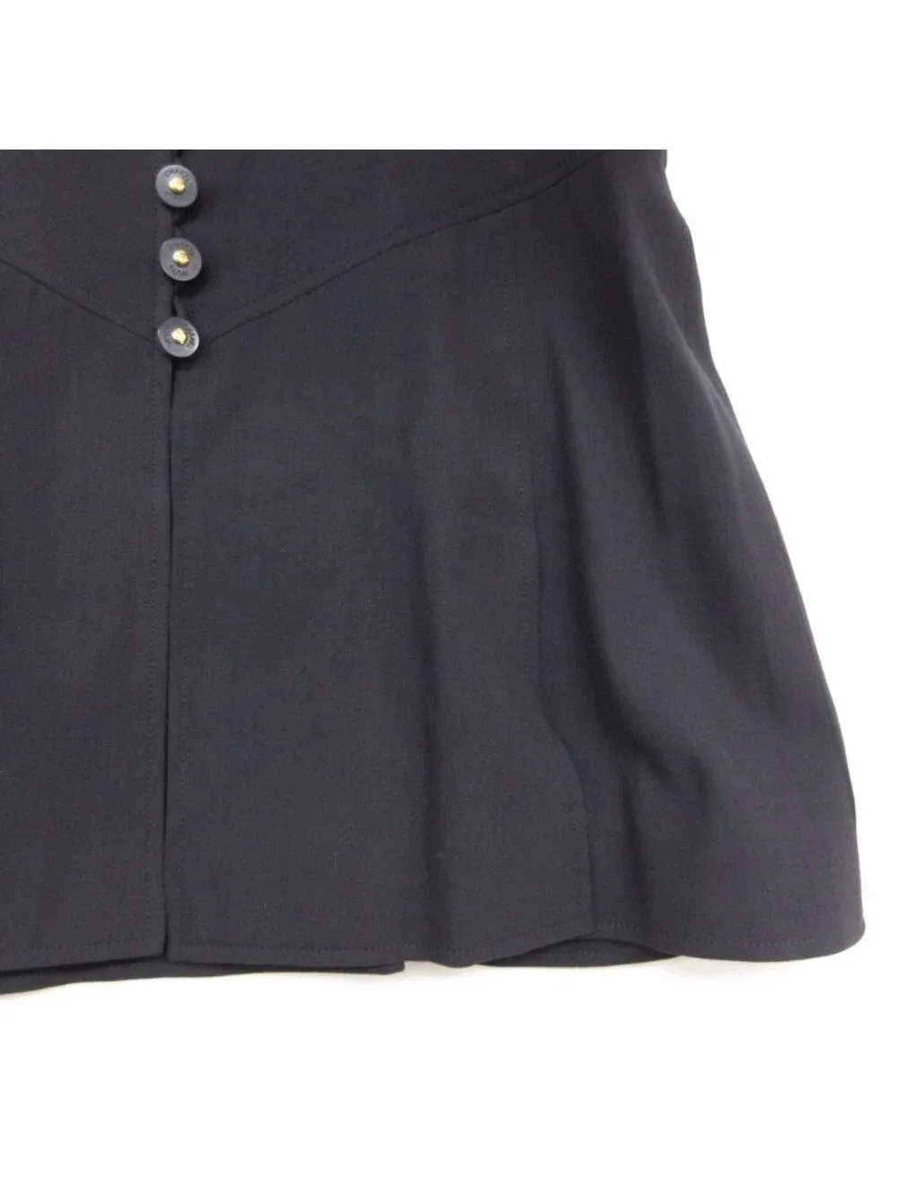 Chanel Tailored Jacket Blazer Various Buttons Vintage Black